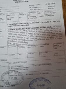 two suspects, Julius Kirimi Muthuri and Richard Heineg Olaf were charged 9 Julius Kirimi Muthuri and Richard Heineg Olaf