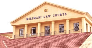 Milimani Law Courts where the Kenya Airways and Dubai Bank fraud case is heard
